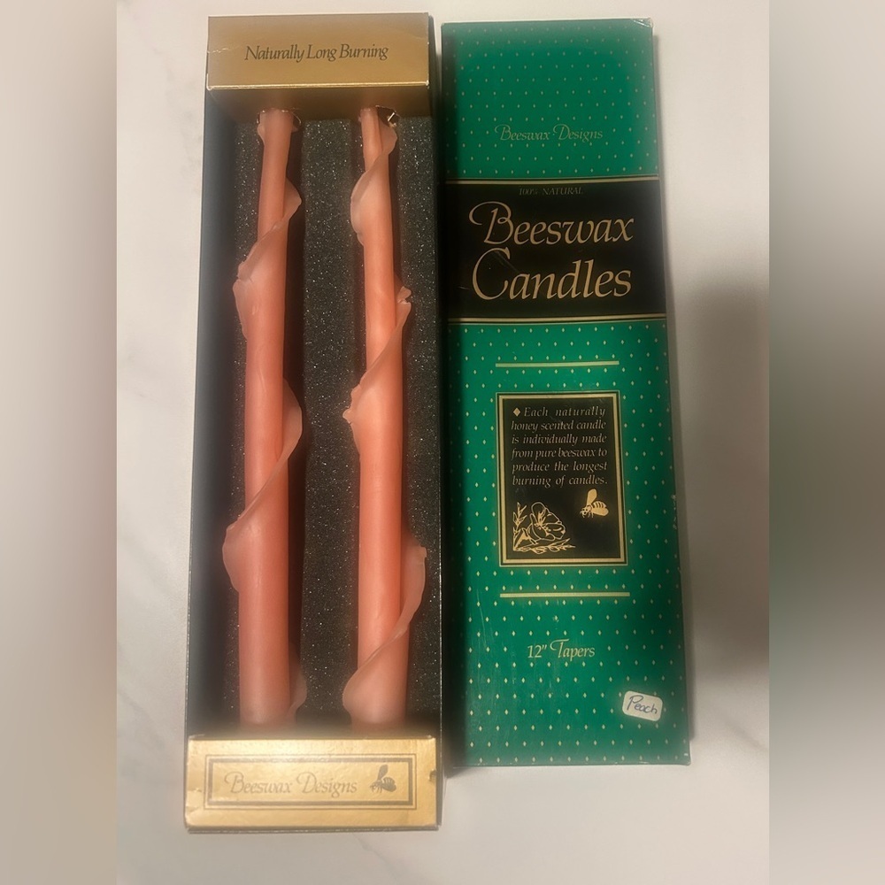 Beeswax Candles in Green and Gold Packaging